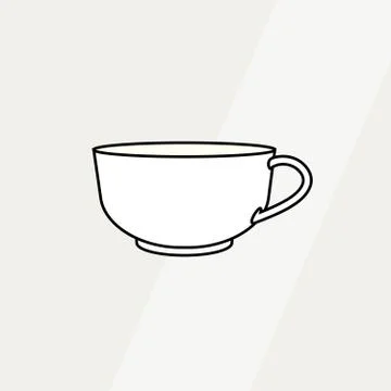 Tea cup simple form vector illustration. Vector line illustration isolated mu Stock Illustration