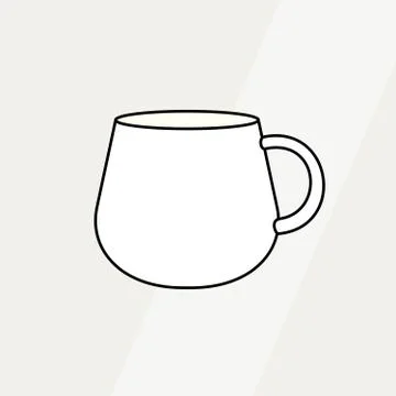 Tea cup simple form vector illustration. Vector line illustration isolated mu Stock Illustration