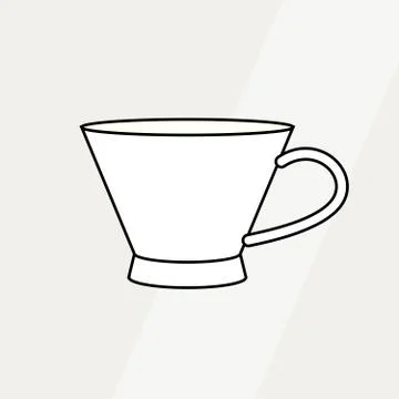 Tea cup simple form vector illustration. Vector line illustration isolated mu Stock Illustration