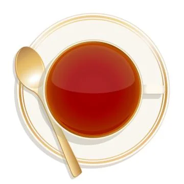 Tea cup with spoon Illustrazione stock