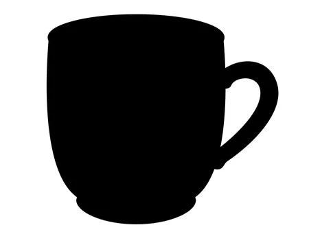 Tea cup for stencil - vector silhouette image for logo, pictogram or stencil. Stock Illustration