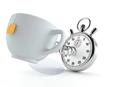 Tea cup with stopwatch Stock Illustration