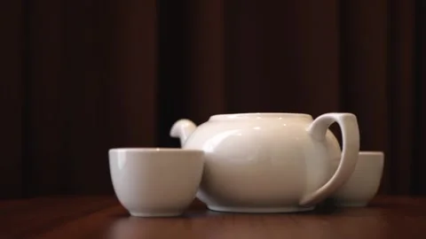 Tea cup on the table Stock Footage 157149478