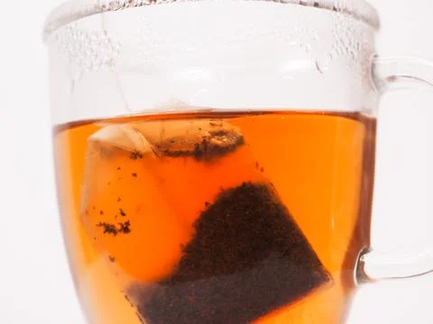 Tea cup with a tea bag Stock Photos