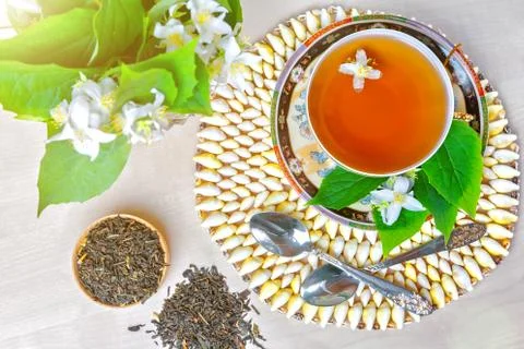 Tea, Cup of tea, various kinds of tea,Tea with jasmine Stock Photos