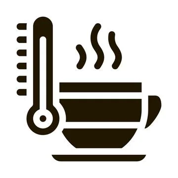 Tea cup temperature icon Vector Glyph Illustration Stock Illustration