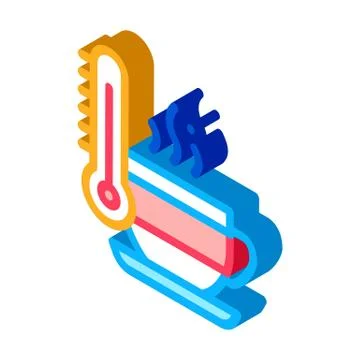 Tea cup temperature isometric icon vector illustration 스톡 일러스트
