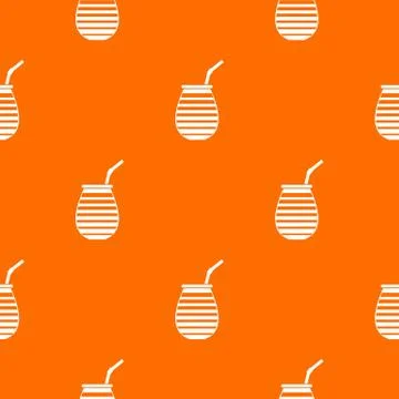 Tea cup used mate or terere in Argentina pattern seamless Stock Illustration