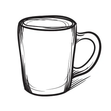 Tea cup vector hand drawn illustration. Cup icon. Stock Illustration