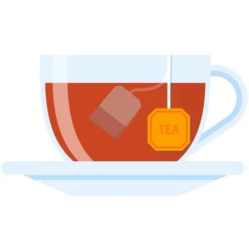 Tea cup vector icon isolated illustration on white Stock Illustration