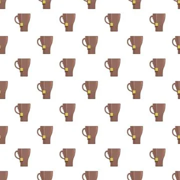 Tea cups pattern creating a hot drink background Illustrazione stock
