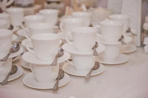 Tea cups pile 2430. Stock Photos