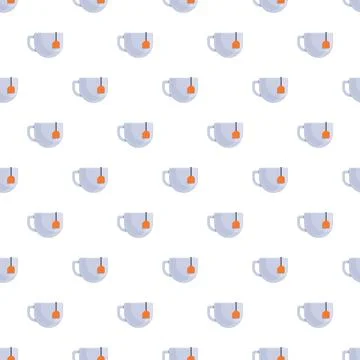 Tea cups with teabags pattern vector illustration 스톡 일러스트