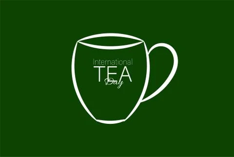 Tea day concept by simple single line work Illustrazione stock