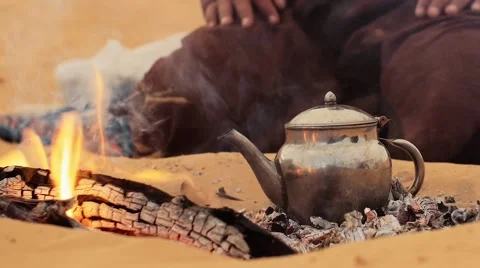 A tea in the desert, close up Stock Footage 58594014