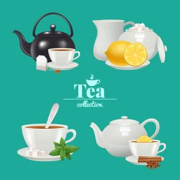 Tea Design Set Illustrazione stock