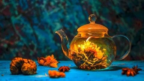 Tea is dissolved in a teapot, a teapot time-lapse. Stock Footage