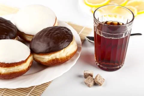 Tea With Donuts Stock Photos