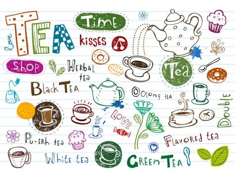 Tea Doodles Stock Illustration