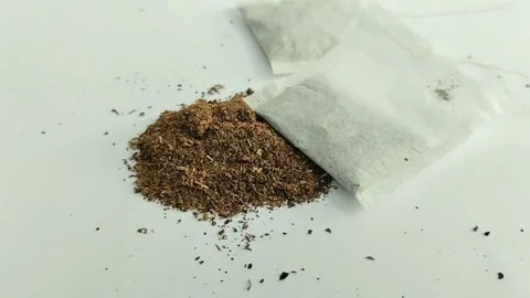 Tea dregs on a white background Video stock 311150674