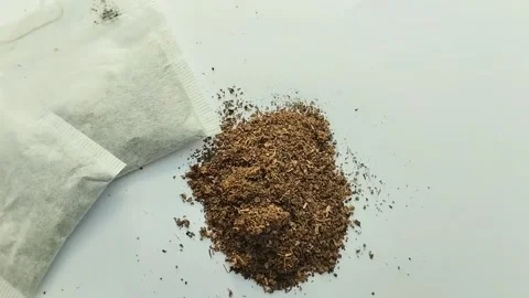 Tea dregs on a white background Video stock 311150698