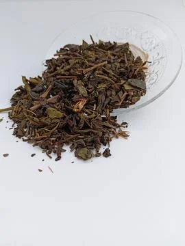 Tea, dried tea leaves Stock Photos