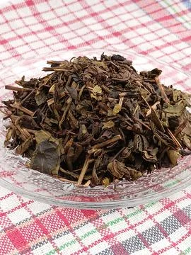 Tea, dried tea leaves Foto stock