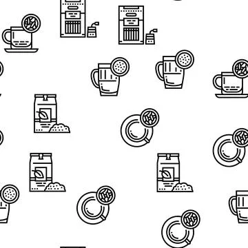 Tea Drink Production Vector Seamless Pattern Illustrazione stock