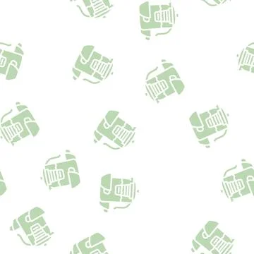 Tea drink for relax glyph vector seamless pattern Stock Illustration