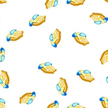Tea drink for relax isometric icon seamless pattern Stock Illustration