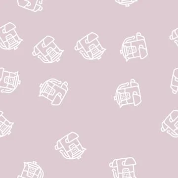 Tea drink for relax line vector seamless pattern Stock Illustration