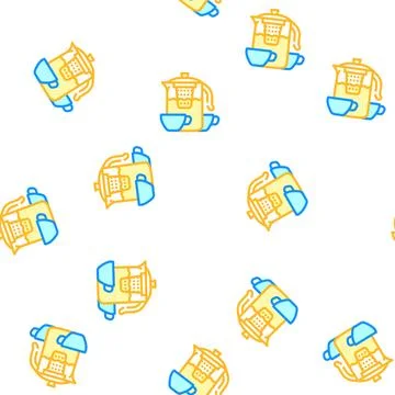Tea drink for relax vector seamless pattern イラスト素材
