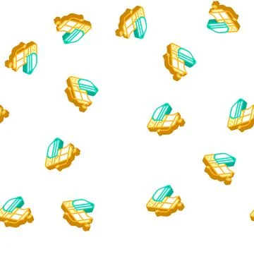 Tea drink teapot isometric icon seamless pattern Stock Illustration