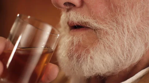 Tea drinking beard close-up Stock Footage 32708948