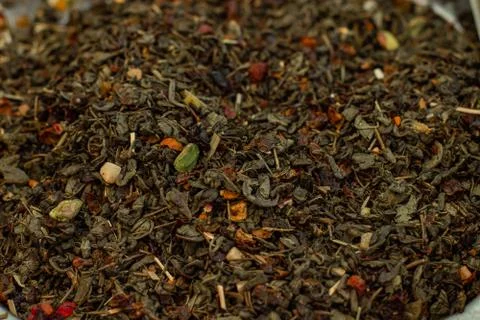 Tea dry plants pattern for drink background  Stock Photos