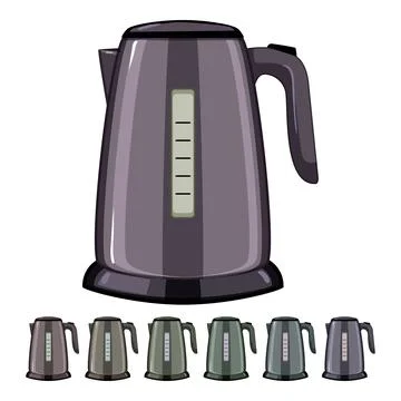 Tea electric kettle cartoon vector graphic Stock Illustration