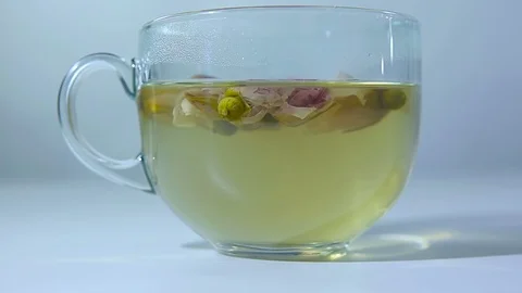 Tea EvaDia Mei Gui Hua Bao, Rose buds close-up. Flower and herbal tea, Mei Gu Stock Footage 92301161