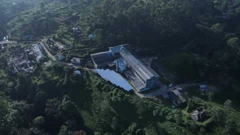 Tea factory with solar panels Stock Footage 296930466