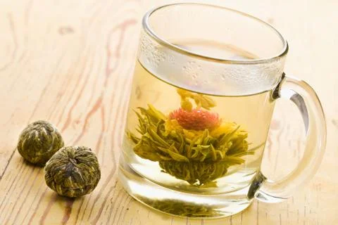 Tea with flower Stock Photos