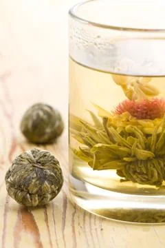 Tea with flower Stock Photos