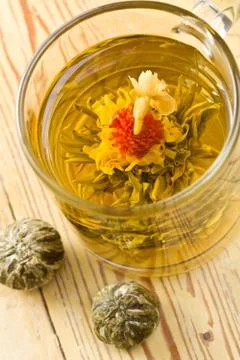 Tea with flower Stock Photos