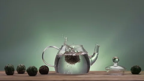 Tea flower in slow motion Stock Footage 120929876