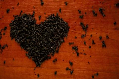Tea in the form of heart Stock Photos