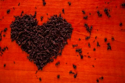 Tea in the form of heart Foto stock