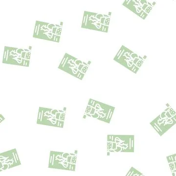 Tea ginger garlic glyph vector seamless pattern Stock Illustration