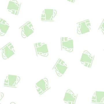 Tea gourd glyph vector seamless pattern Stock Illustration