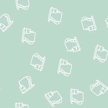 Tea gourd line vector seamless pattern Stock Illustration