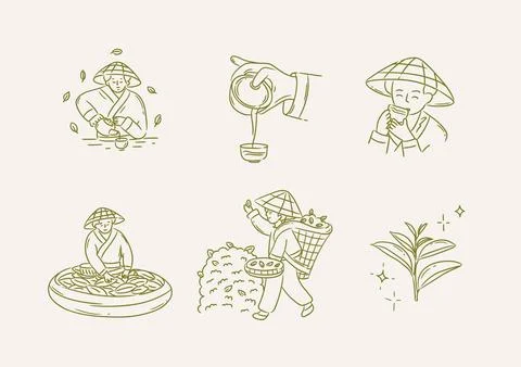 Tea harvesting collection light Illustrazione stock