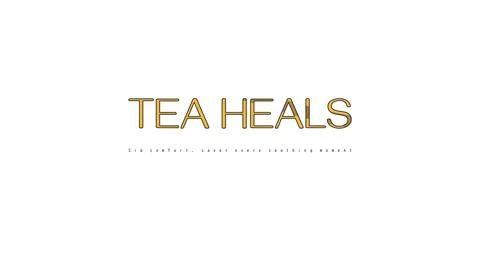 TEA HEALS masked text design featuring interleaved ribbon flow texture pattern a Stock Illustration