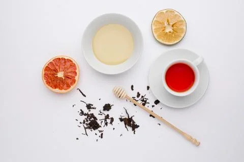Tea with honey Stock Photos